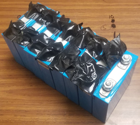 8x USED 3.2v 30ah Lifepo4 prismatic cells - Shelf Metal 3