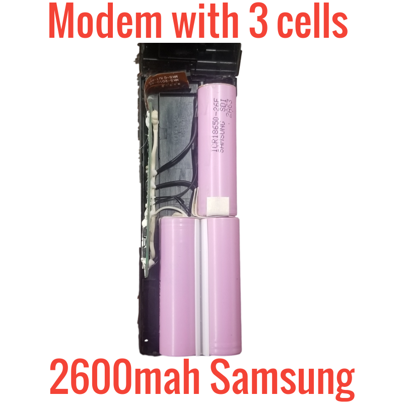 3 SAMSUNG 2600MAH 18650 CELLS IN SMPCM8 MODEMS