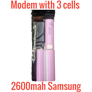 3 SAMSUNG 2600MAH 18650 CELLS IN SMPCM8 MODEMS