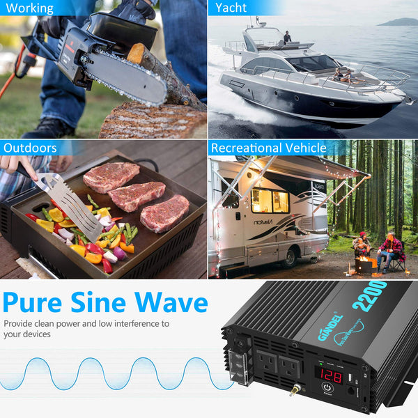 2200w 12v Pure Sine Wave Inverter + Terminal Blocks - Amazon