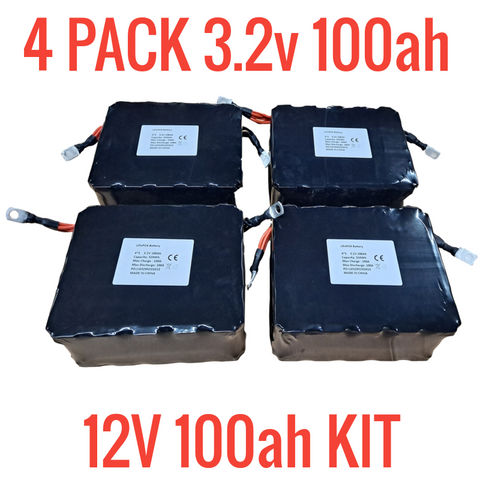 NEW CASE OF 4 BATTERY HOOKUP 3.2V 100ah MODULES