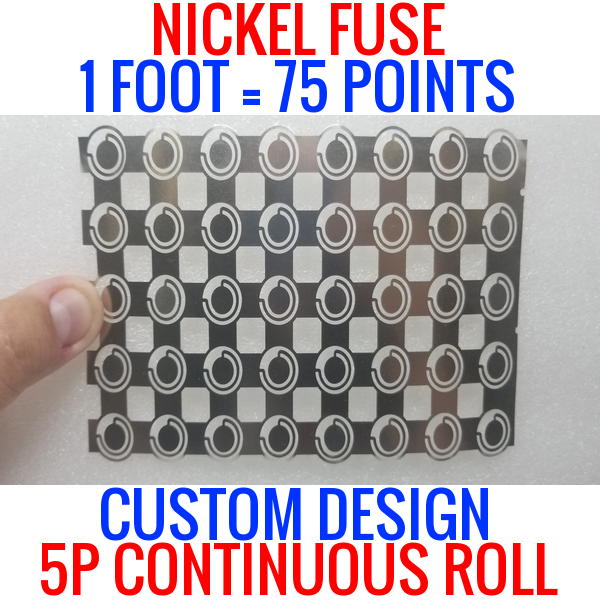 NICKEL FUSE 5P WIDE CONTINUOUS ROLL BY THE FOOT! 18650 CELL LEVEL FUSING