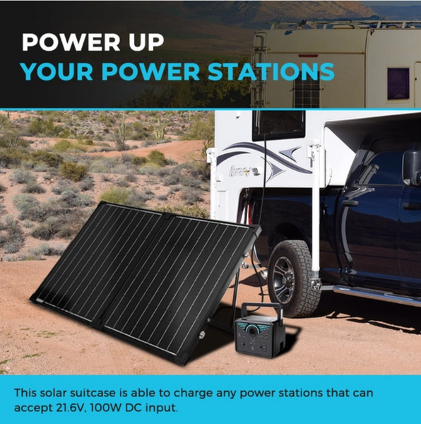 100w 12v Renogy Foldable Solar Suitcase w/o Controller