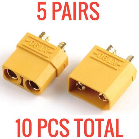 5 Pairs of XT90 connectors male/female (10 pcs Total)