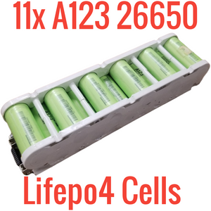 * discharged * A123 MODULE w/ 11 26650 ANR26650M1-B - Shelf H1