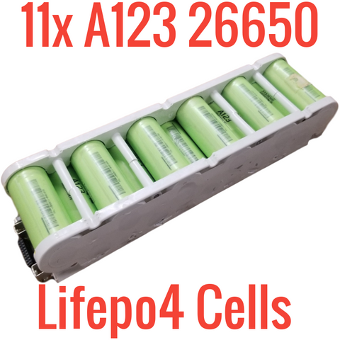 * discharged * A123 MODULE w/ 11 26650 ANR26650M1-B - Shelf H1