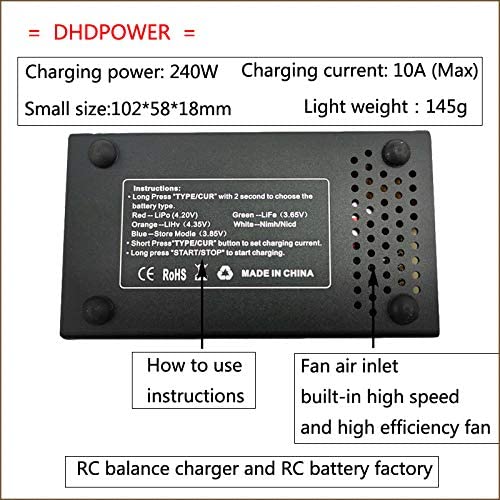 DHD POWER 818b balance charger 240w 10a 2s-8s - out of box