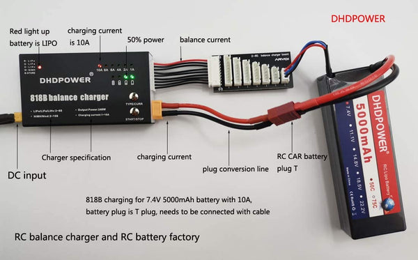 DHD POWER 818b balance charger 240w 10a 2s-8s - out of box
