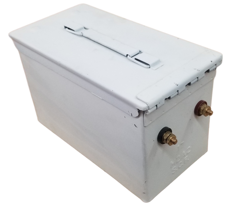 White Ammo Can with Binding Posts