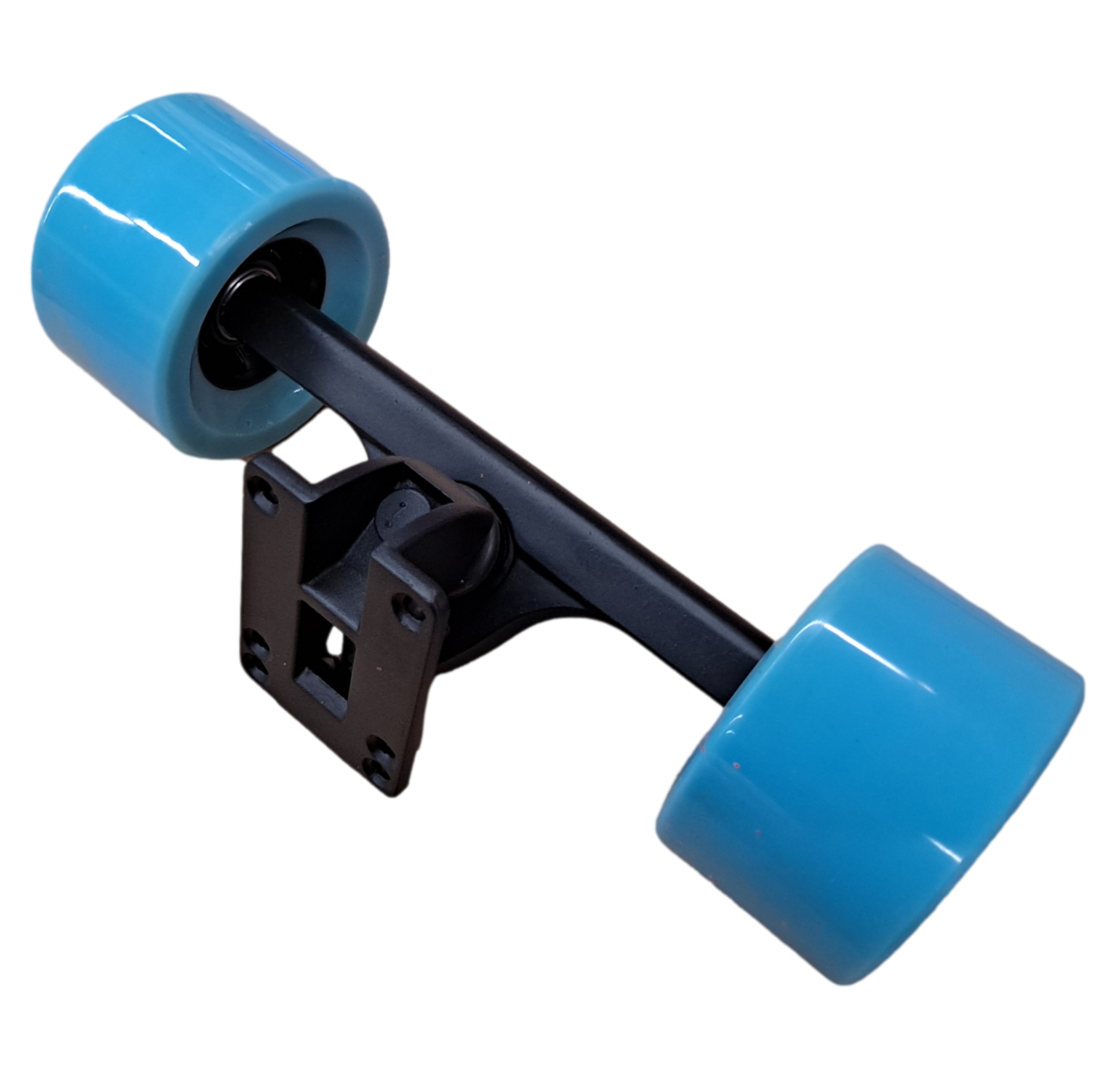 Blue Electric Skateboard Trucks and Wheels