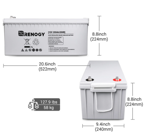 Deep Cycle AGM Battery 12 Volt 200Ah