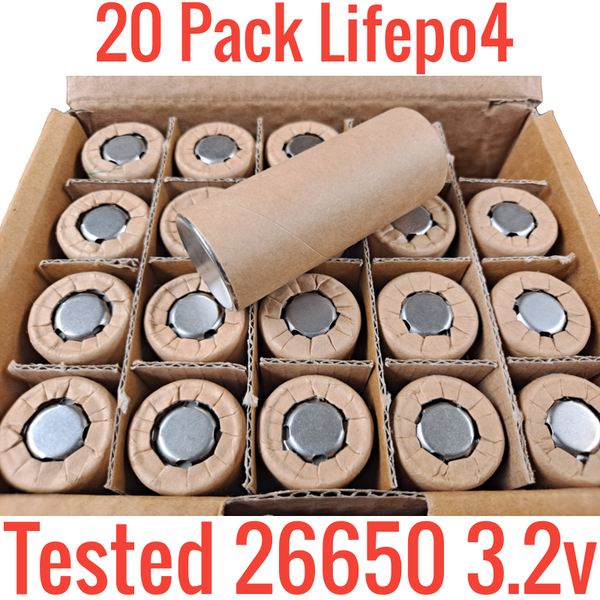 20 Pack - TESTED - 26650 Lifepo4 3.2v Cells