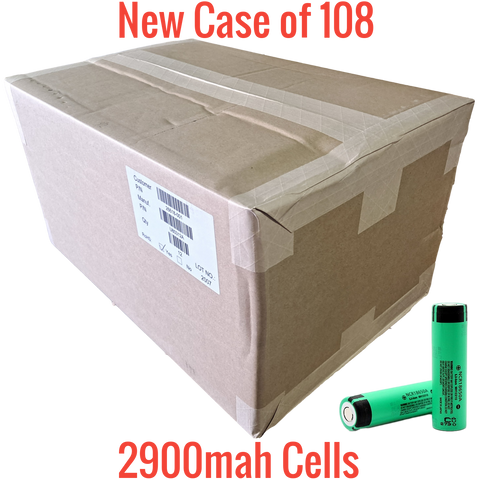 New Case of 108 Panasonic NCR18650A 2900mah cells