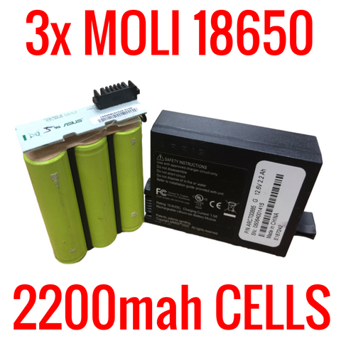 3 MOLICEL 2200mah 18650 CELLS IN MODEM BATTERIES