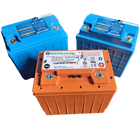 Parts/Repair 12v Lifepo4 1x ICCNexergy 38.4ah 2x Powersonic 45ah
