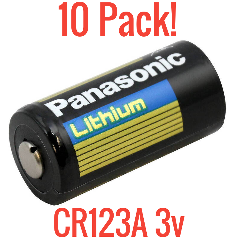 10 PACK PANASONIC LITHIUM CR123A 3V BATTERY