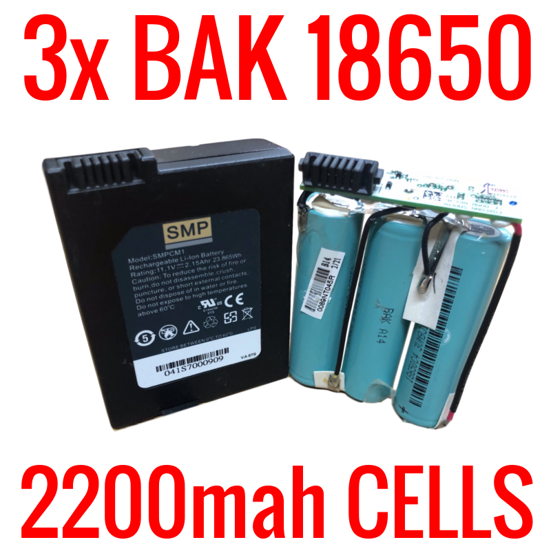 3 BAK 18650 2200MAH CELLS IN SMPCM1 MODEM BATTERIES