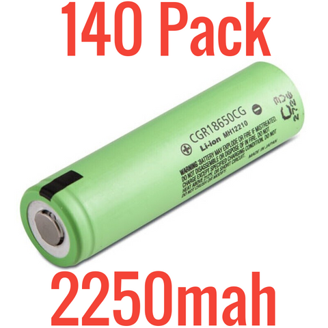 140 Panasonic 3.6v 2250mah 18650 cells - NEW
