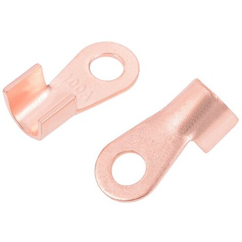 2-Pack 100a copper ring terminals for wire connection