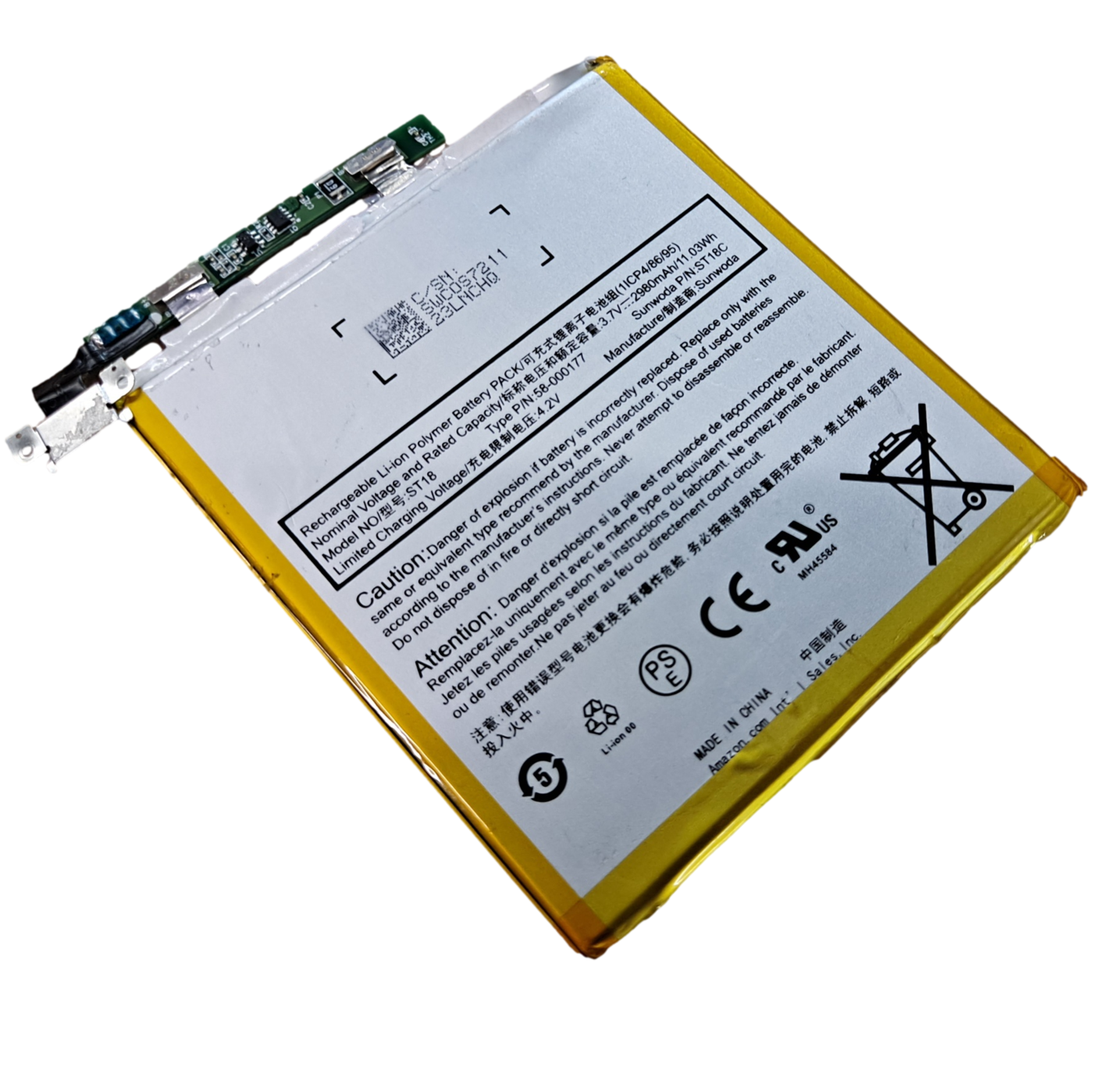 14x 3.7v 2980mah 11.03Wh Cells with BMS - $50/kWh