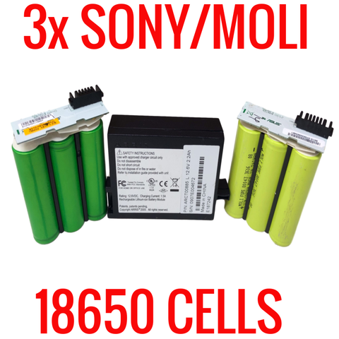 3 SONY/MOLI 18650 CELLS IN MODEM BATTERIES Square Arris