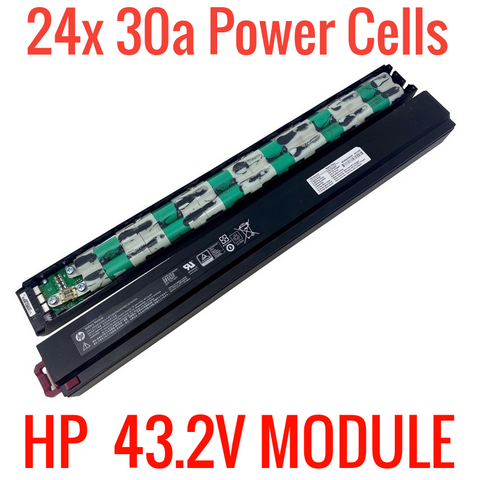 HP 43.2V Module with 24x 30a 18650 Power Cells - $77/kWh