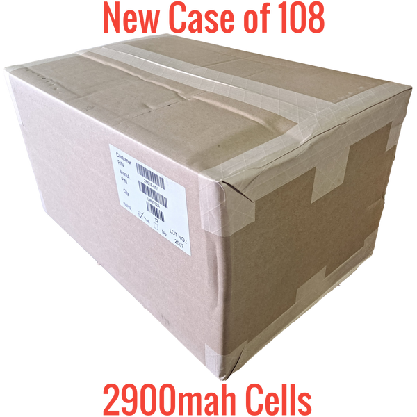 New Case of 108 Panasonic NCR18650A 2900mah cells