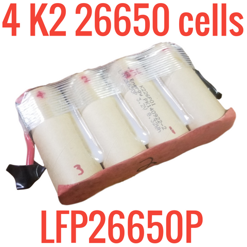 1 good cell - Battery Pack with 4 K2 LFP26650P cells