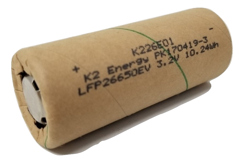 16 K2 26650 LFP26650EV 3200mah 10.24wh Lifepo4 Cardboard NEW