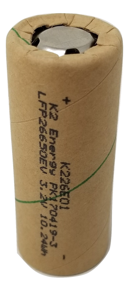 16 K2 26650 LFP26650EV 3200mah 10.24wh Lifepo4 White Vinyl NEW