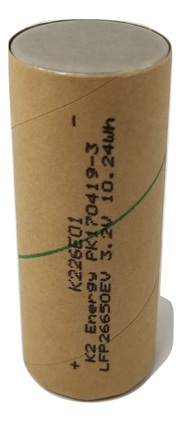 16 K2 26650 LFP26650EV 3200mah 10.24wh Lifepo4 Cardboard NEW