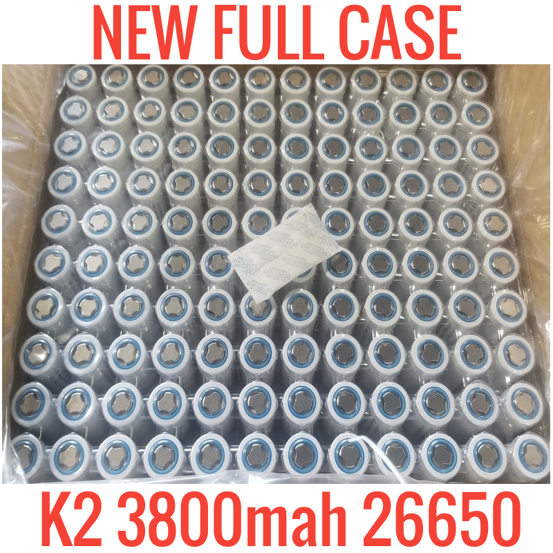 Full Case of 120 K2 26650 3800mah Lifepo4 Cells