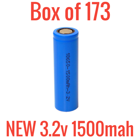 Box of 173 NEW 3.2v 1500mah 18650 Lifepo4 cells