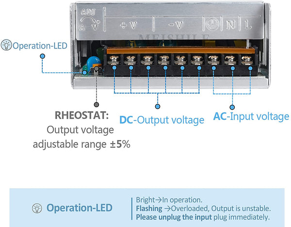 USED 24V 25A 600W Switching Power Supply