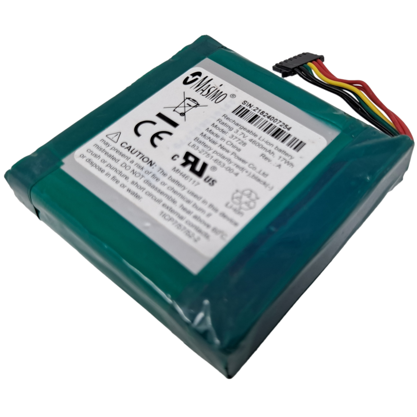 3.7V 4600mah 17WH CELLS W/ BMS Masimo