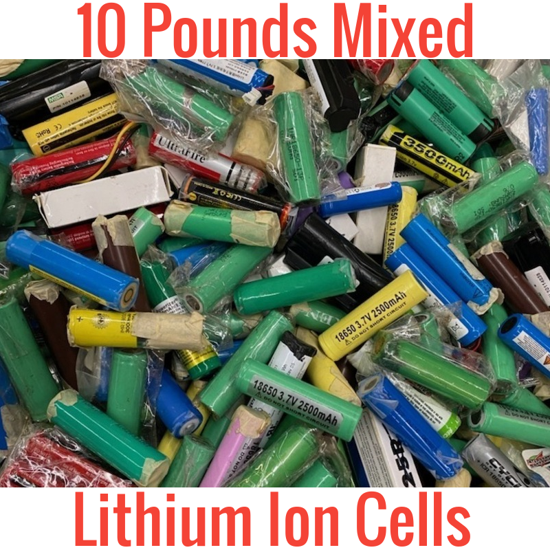 10 Pounds of Mixed Lithium Ion cells - 100 cells