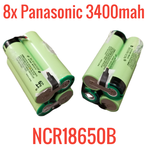 8x Panasonic 3200mah NCR18650B cells IBH9100