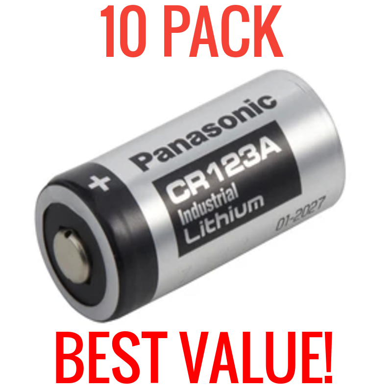 10 PACK PANASONIC INDUSTRIAL LITHIUM CR123A 3V BATTERY