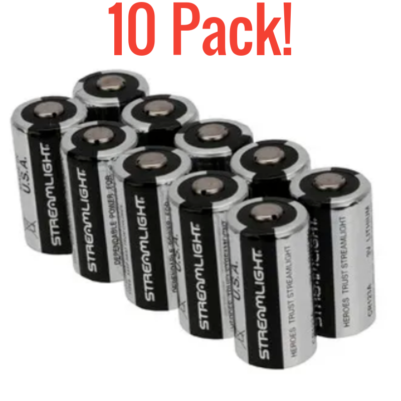 10 PACK STREAMLIGHT LITHIUM CR123A 3V BATTERY
