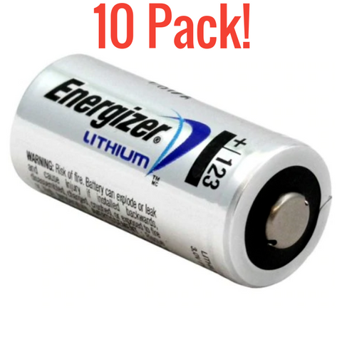 10 PACK ENERGIZER LITHIUM CR123A 3V BATTERY