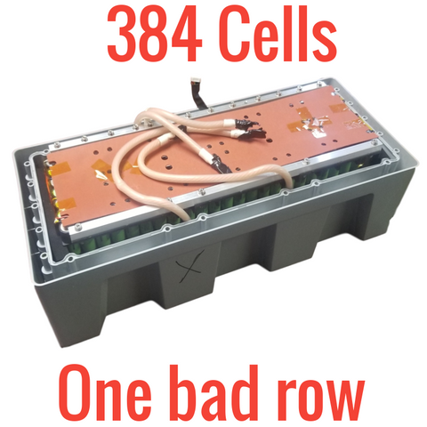 7s48p 384 Panasonic 2250mah CGR18650CG cells - One bad row
