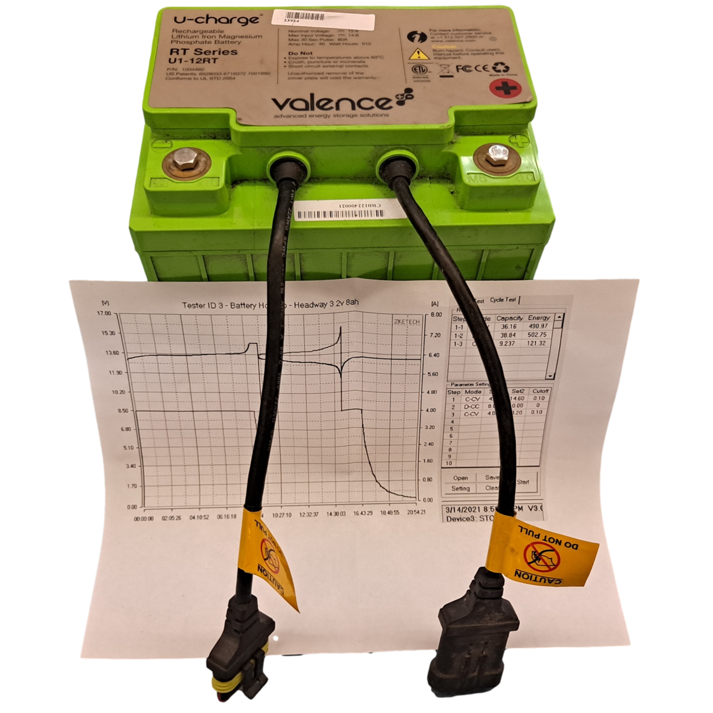 STRIPPED POSITIVE TERMINAL - FULLY TESTED Valence U-Charge RT Series U1-12RT LifePo4 Battery 12V 40Ah 512wh