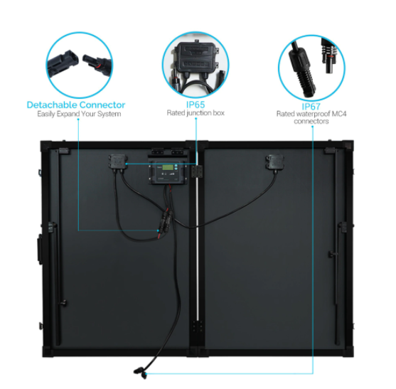 200 Watt 12 Volt Monocrystalline Foldable Solar Suitcase